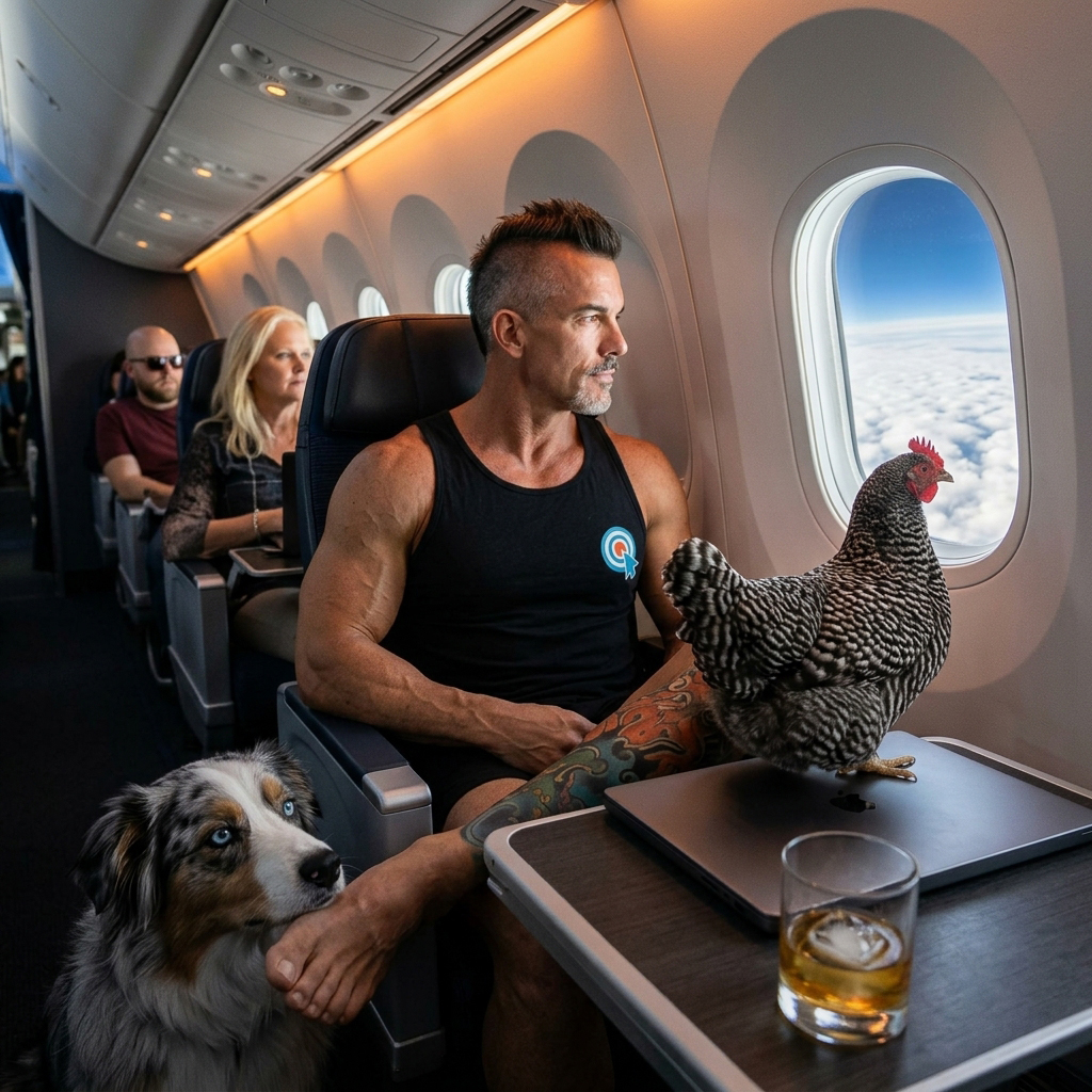 Pete, founder of Small Business SEO, on a business trip